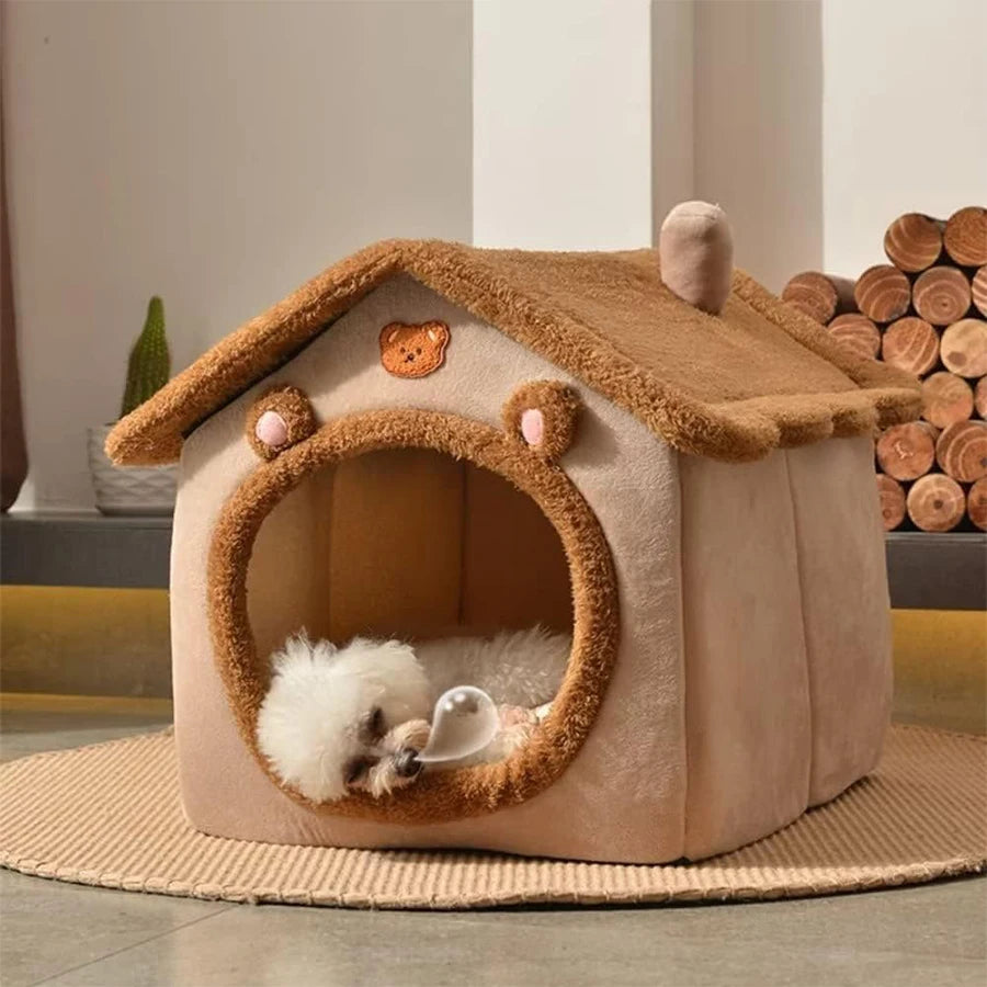 The Snuggle Retreat™  – Foldable Plush Pet House