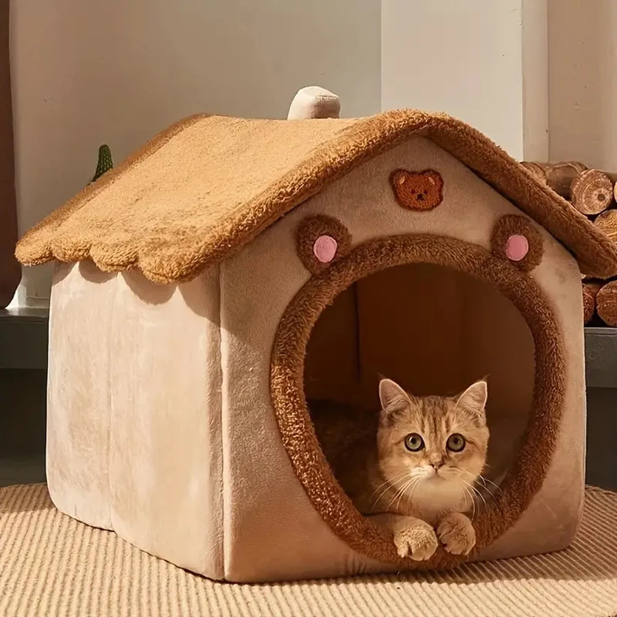 The Snuggle Retreat™  – Foldable Plush Pet House