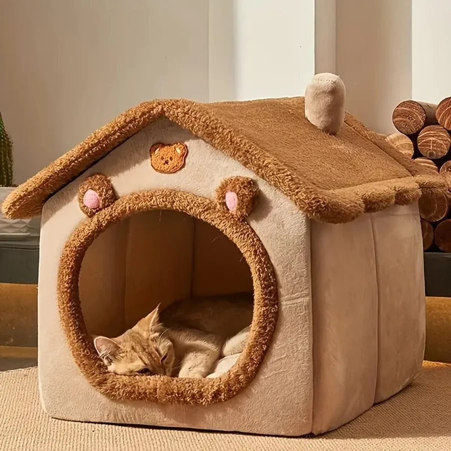 The Snuggle Retreat™  – Foldable Plush Pet House