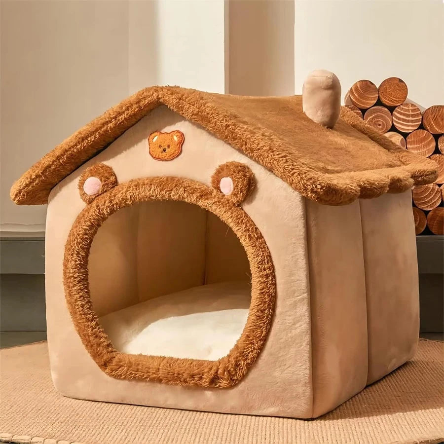 The Snuggle Retreat™  – Foldable Plush Pet House