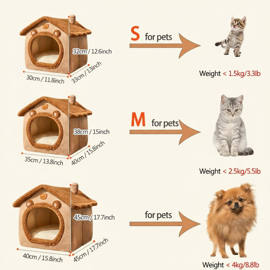 The Snuggle Retreat™  – Foldable Plush Pet House